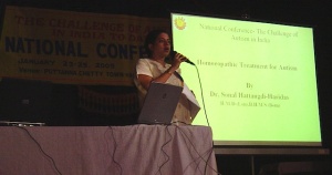 Speaking at the National Conference on Autism , Bangalore, India 2005